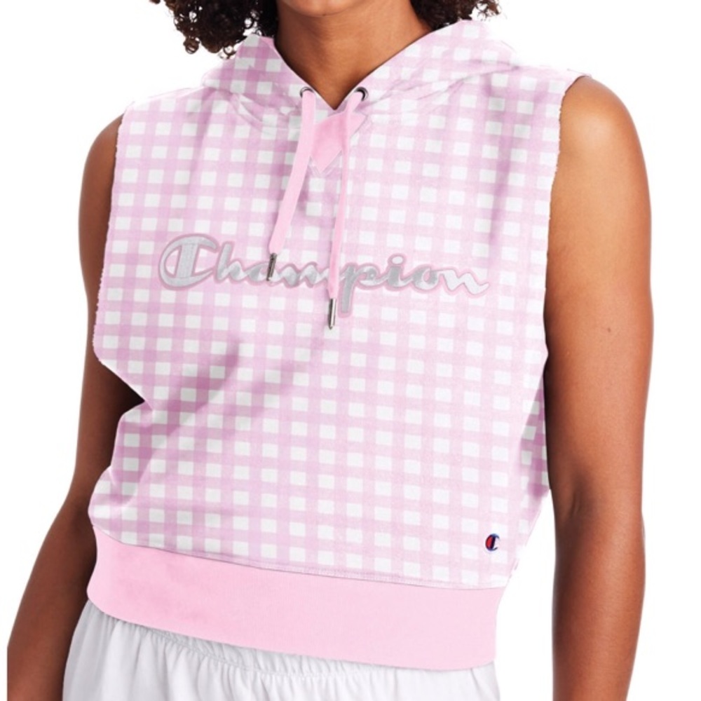 Champion Pink and White Gingham Sleeveless Top